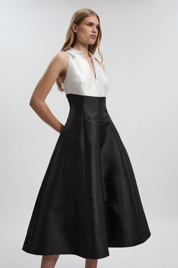 カレンミレン レディース トップス 衣装 対比 Karen Millen Twill Contrastux Tailoredress Mono