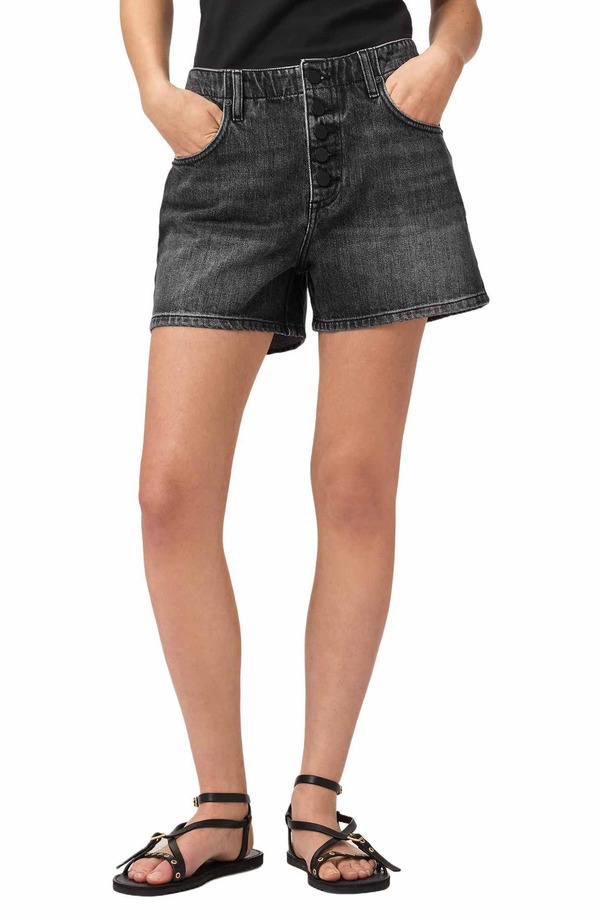 オールセインツ レディース ボトムス ジーンズズボン下 遊撃手ズボン下 AllSaints Tay Denim Shorts Black 黒いこと