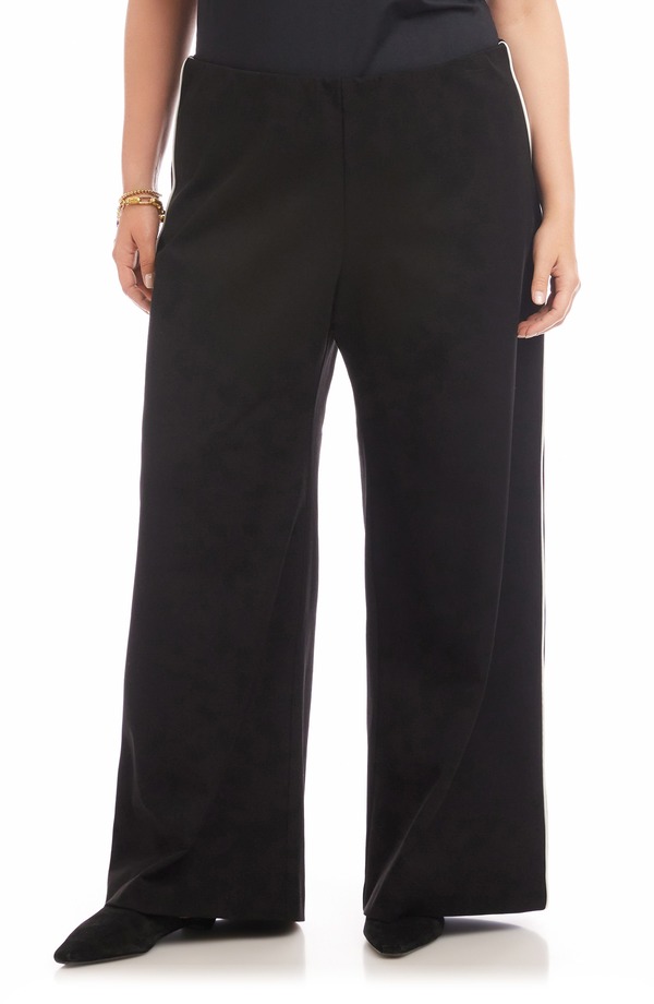 カレンケーン レディース ボトムス レギンス ワイドレッグ ズボン下 対比 Karen Kane Contrast Piped Wide Leg Pants Black 黒いこと