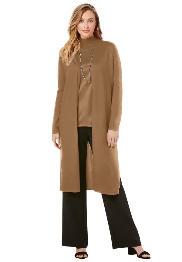 ジェシカロンドン レディース アウター パーカー・スウェット セーター Jessica London Carefree Cashmere Duster Sweater Brown Maple ブラウン|ReVida 店
