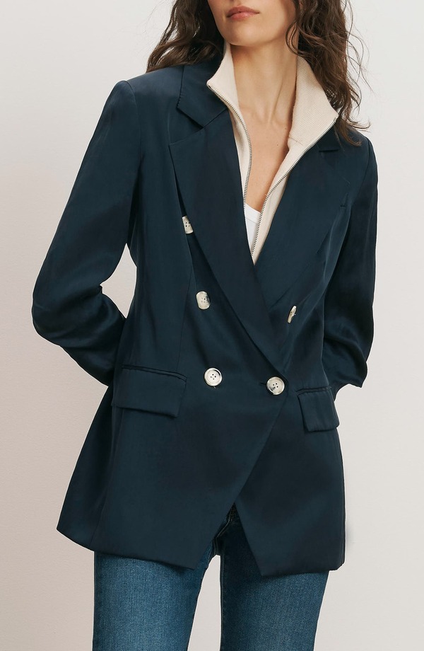 ヴェロニカ ベアード レディース アウター 上衣・上衣 Veronica Beard Chesterfieldickey Jacket Navy 米国海軍