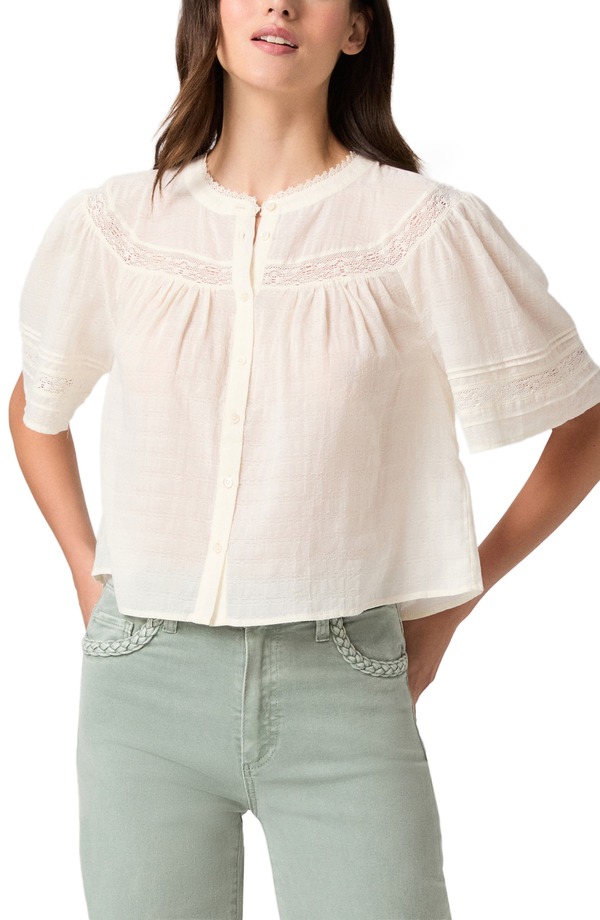 ページ レディース トップス プルオーバー PAIGE Pasadena Woven Shirt Ivory 象牙色