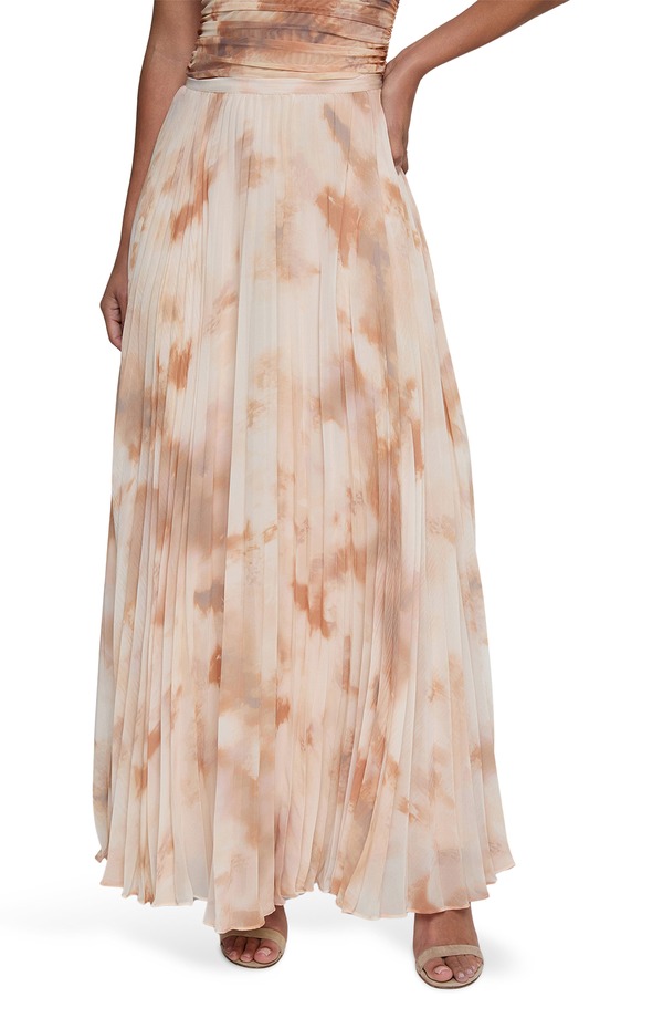 ラジャンス レディース 下つ方スコート 筋目 マキシ L\u0027AGENCE Torin Pleated Maxi Skirt Frappe Multie Dye マルチ色つや