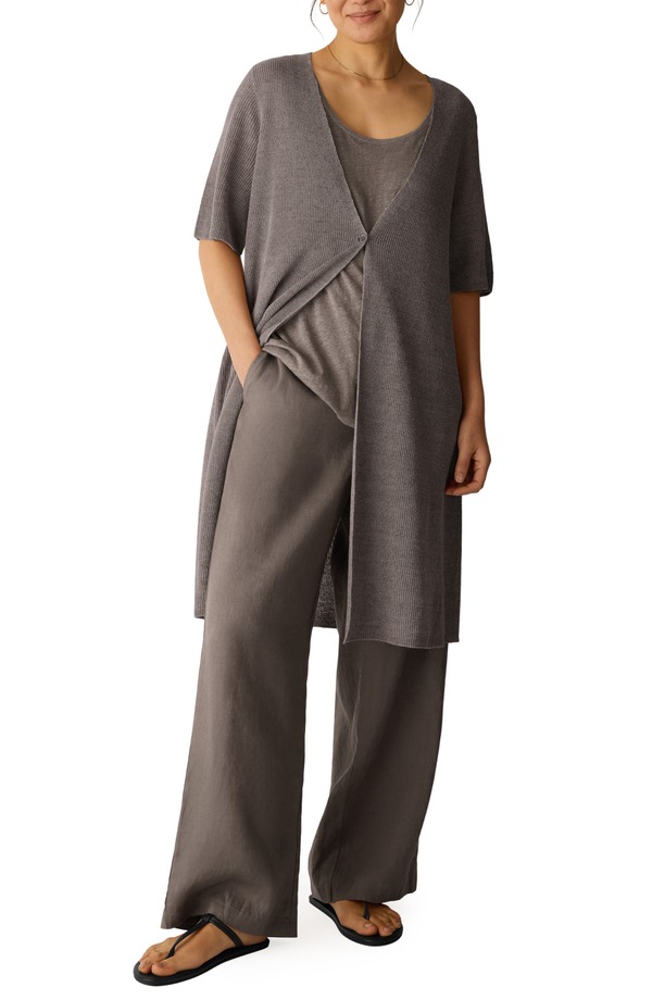エイリーンフィッシャー レディース アウター パーカー・スウェット ジレー リネン Eileen Fisher Organic Linen Cardigan Walnut