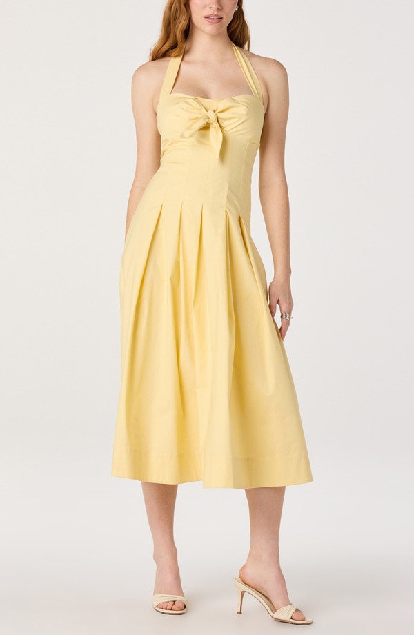 アストール レディース トップス 衣装 midi ホルター ASTR the Label Janae Halter Midi Dress Butter Yellow 黄色