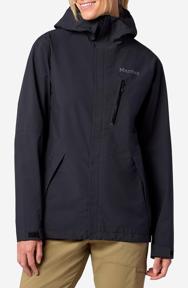 モルモット レディース アウター 上衣・上衣 フーデッドジャケット Marmot Waterproof Hooded Jacket Black 黒いこと