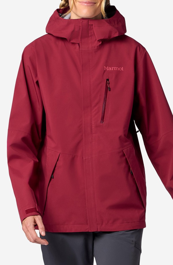 モルモット レディース アウター 上衣・上衣 フーデッドジャケット Marmot Waterproof Hooded Jacket Cosmos Red 赤いこと