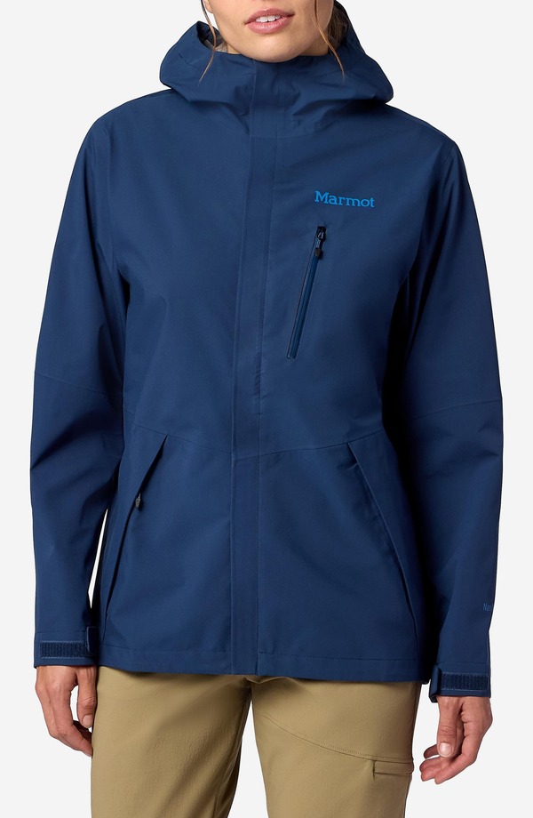 モルモット レディース アウター 上衣・上衣 フーデッドジャケット Marmot Waterproof Hooded Jacket Nightfall Navy 米国海軍