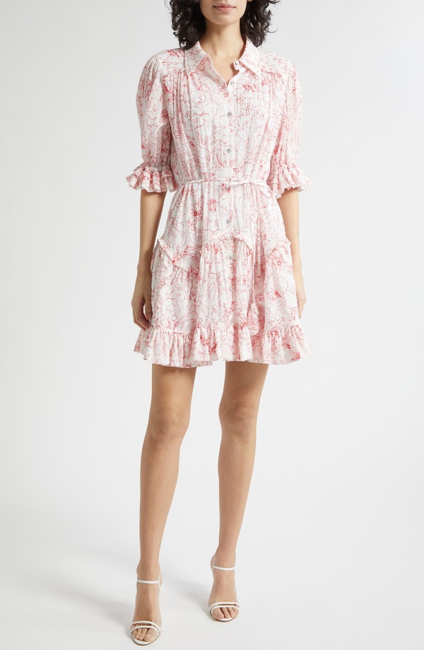 サンク セプト レディース トップス 衣装 プルオーバー Cinq Sept Gwendoline Garden Doodle Shirtdress White/ Goji Berry 白いこと