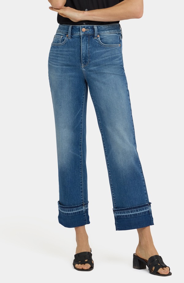 エヌワイディージェイ レディース ボトムス デニムパンツ ストレート ハイウエスト アンクル ジーンズ NYDJ Bailey High Waist Ankle Relaxed Straight Leg Jeansun Soak｜ReVida 店 27,160円