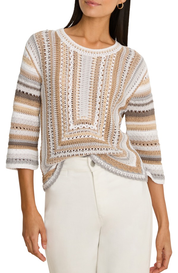 ニックプラスゾーイ レディース アウター パーカー・スウェット スウェーター NIC+ZOE Pastiche Mix Stitch Sweater Neutral Multi マルチ色合い