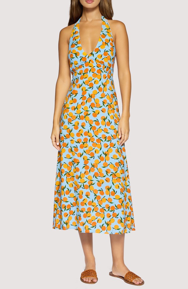 ロストアンドワンダー レディース トップス 衣装 ホルター Lost + Wander Citrusoire Halter Neck Dress Blue Orange 青み