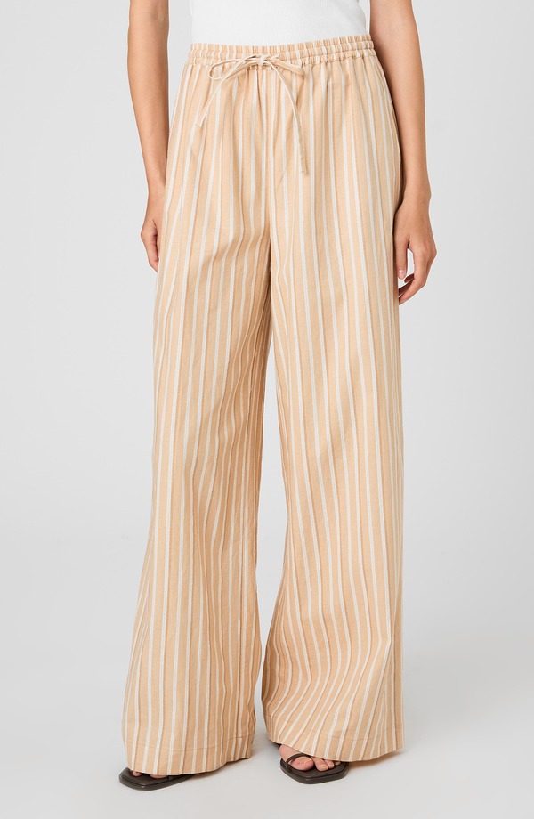 フレンチコネクション レディース ボトムス レギンス ワイドレッグ ズボン下 リネン French Connection Tie Waist Wide Leg Linen Blend Pantsandlot Stripe 縞模様