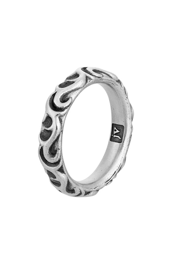 ジョンバルベイトス メンズ 付属物 指環 John Varvatos Men\u0027s Gothic Band Ring Silver しろがね色