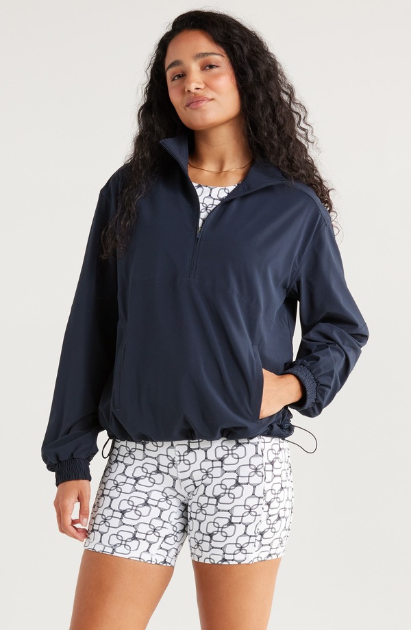 ゼラ レディース アウター ジャケット・ブルゾン ハーフジップ Zella Club Half Zipullover Navy Sapphire ネイビー｜ReVida 店