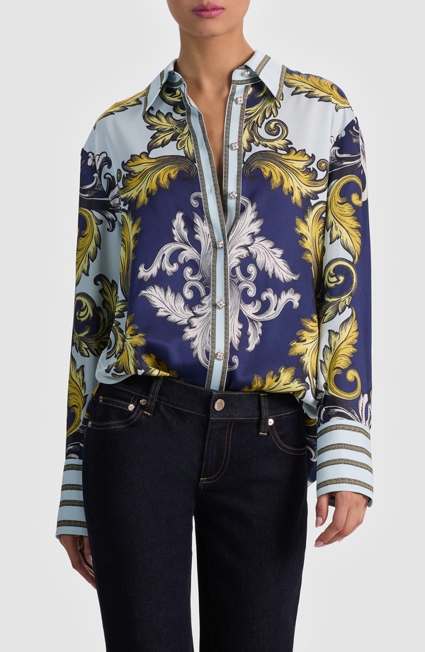 アリス アンド オリビア レディース トップス シャツ Alice + Olivia Lane Long Sleeve Woven Shirt Antique Scroll｜ReVida 店