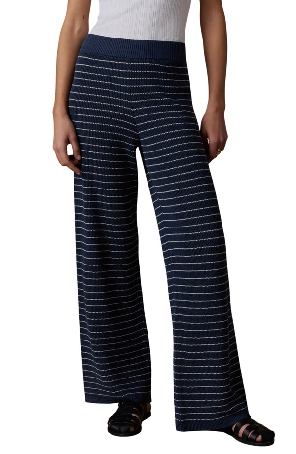ファレティ レディース ボトムス レギンス ズボン下 スウェーター リネン Faherty Miramar Linen Blend Sweater Pants Navy Stripe 米国海軍