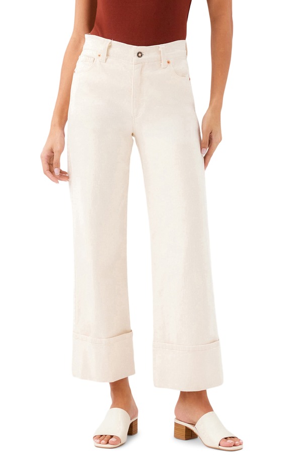 カレンケーン レディース ボトムス 心地好いズボン下 デニム Karen Kane Cuffed Crop Jeans Natural