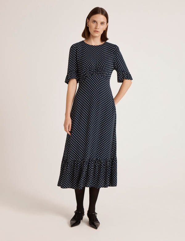 ファイナリー 英国の首都 レディース トップス 衣装 点点柄 点点 midi Finery London Sylvie Polka Dot Midi Dress Navy Spot 米国海軍