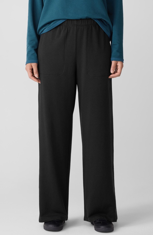 エイリーンフィッシャー レディース ボトムス レギンストレート ズボン下 Eileen Fisher Slit Hem Straight Leg Pants Black 黒いこと