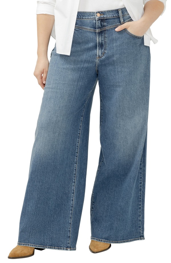 シルバー ジーンズ レディース ボトムス デニムパンツ ワイドレッグ ハイウエスト Silver Jeans Co. Highly Desirable V-Yoke High Waist Ultra Wide Leg Jeans Picadilly｜ReVida 店