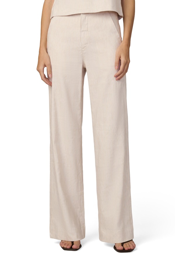 ジョーズ レディース ボトムス レギンス ワイドレッグ パンツ リネン Joe's The Clean Stripe Wide Leg Linen Blend Pants Mirco Stripe ストライプ｜ReVida 店