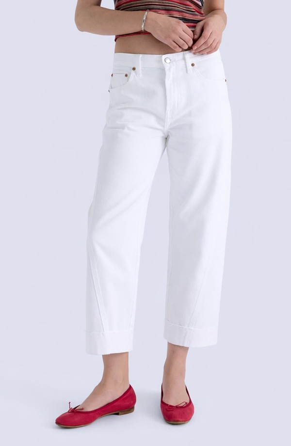 ピストーラ レディース ボトムス ジーンズズボン下 デニム Pistola Kacey Cuffed Mid Rise Boyfriend Jeans Optic White 白いこと