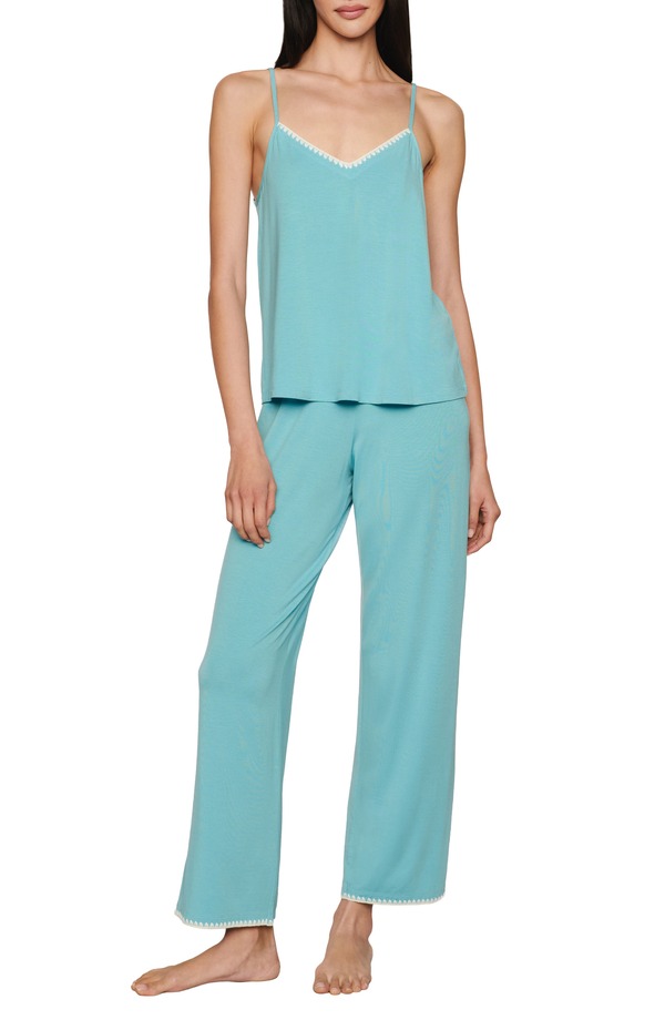 エバージェイ レディース アンダー御召しもの ナイト爵御召しもの Eberjey Frida Cami Pajamas Blue Lagoon/ Ivory 象牙色