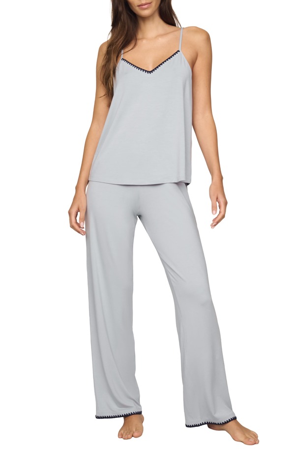 エバージェイ レディース アンダー御召しもの ナイト爵御召しもの Eberjey Frida Cami Pajamas Gray Dawn/ Navy 薄墨色
