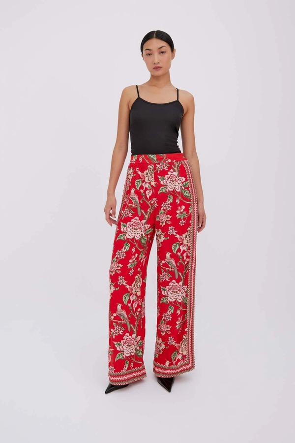 レシュマ レディース ボトムス レギンス ズボン下 RAISHMA Hallie Red Trousers Red 赤いこと