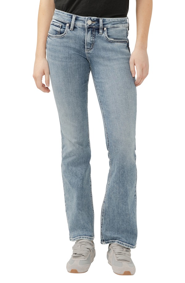しろがね色 デニム レディース シューズ ブーツ・レインブーツカット Silver Jeans Co. Britt Bootcut Jeans Venice