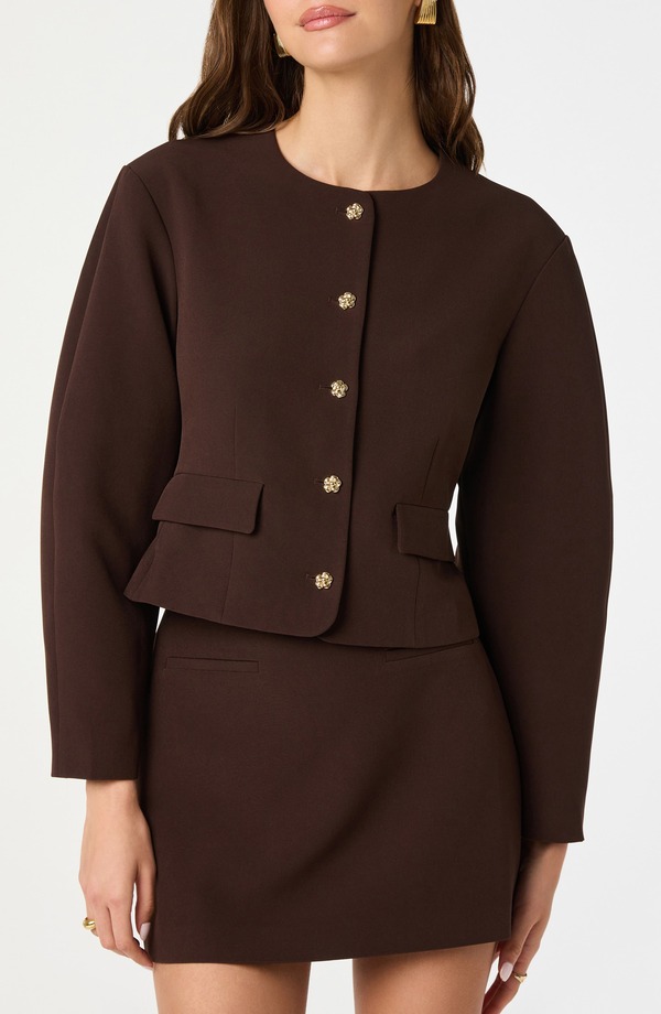 アストール レディース アウター 上衣・上衣 ASTR the Label Curve Sleeve Jacket Brown 赤銅色