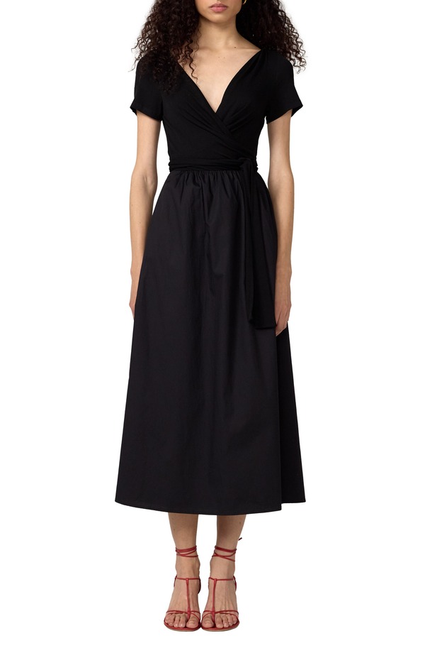 ダイアン 電話機 ファステンバーグ レディース トップス 衣裳 Diane von Furstenberg Elena Mixed Media Fit \u0026 Flare Dress Black 黒いこと