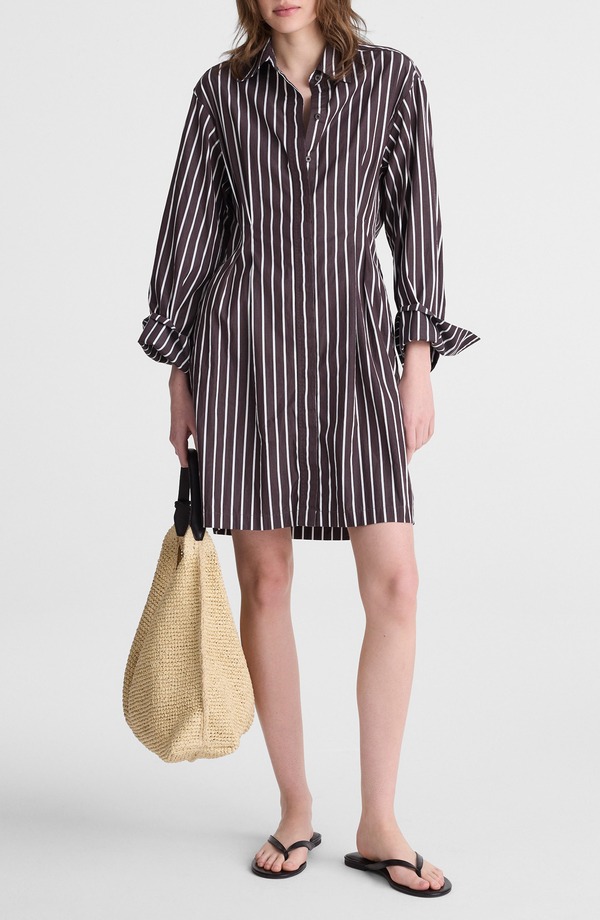メイドウェル レディース トップス 衣裳 ミニ ティーシャツ Madewell Tucked Long Sleeve Mini Shirtdress Chocolate Plum 酸桃