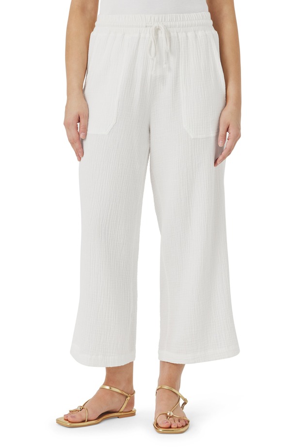 スプレンディット レディース ボトムス レギンス ズボン下 綿織物 Splendid Ava Cotton Gauze Drawstring Pants White 白いこと
