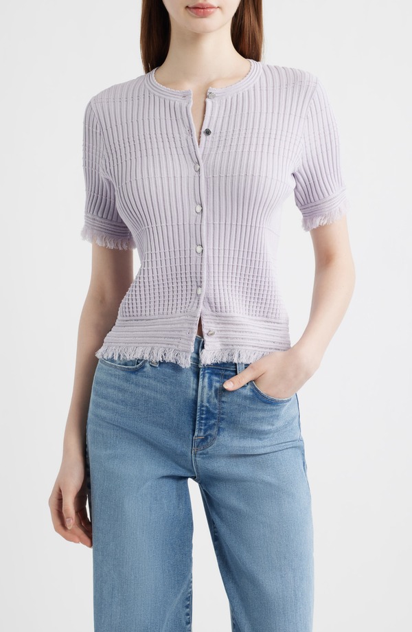ラグアンドボーン レディース アウター パーカー・スウェット ジレー フリンジ rag \u0026 bone Ayan Fringe Trim Rib Cardigan Lvmst
