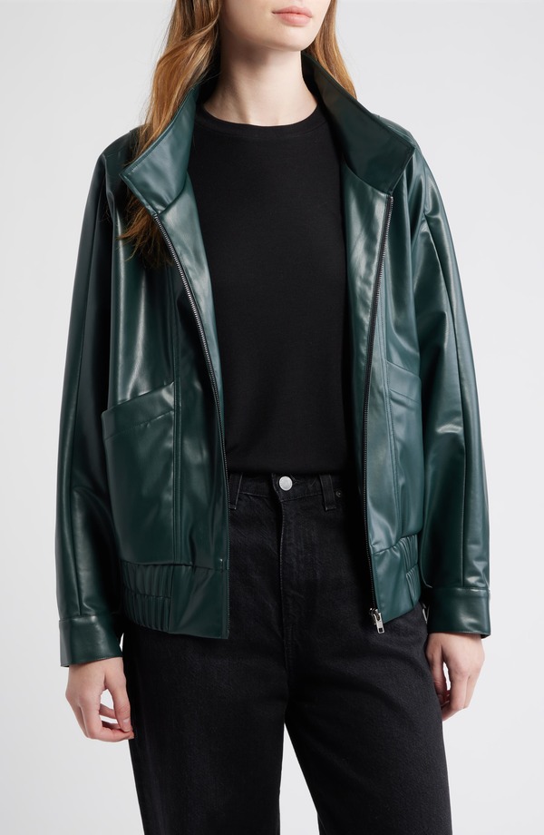 ディーラ レディース アウター 上衣・上衣 なめし革 フェイクレザー dRA Paulina Oversize Faux Leather Jacket Cerulean