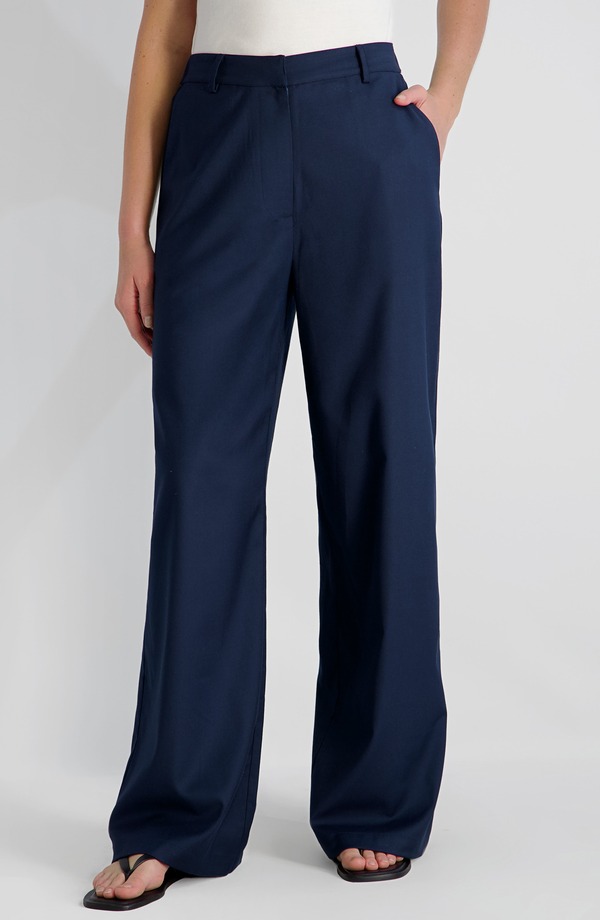 フレンチコネクション レディース ボトムス レギンス ワイドレッグ ズボン下 French Connection Wide Leg Twill Pants Marine
