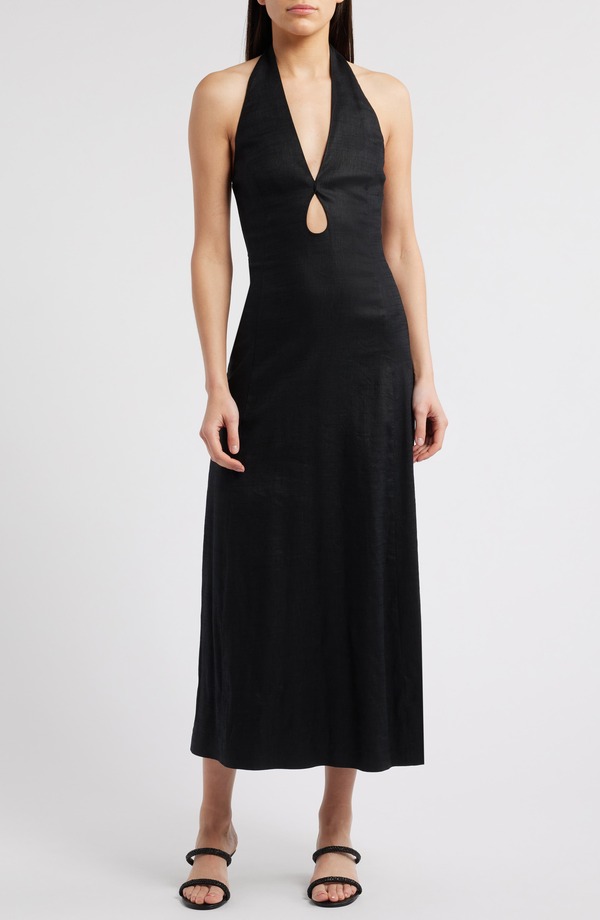 ブーム ガイア レディース トップス 衣装 マキシ ホルター Cult Gaia Lianna Tie Back Halter Maxi Dress Black 黒いこと