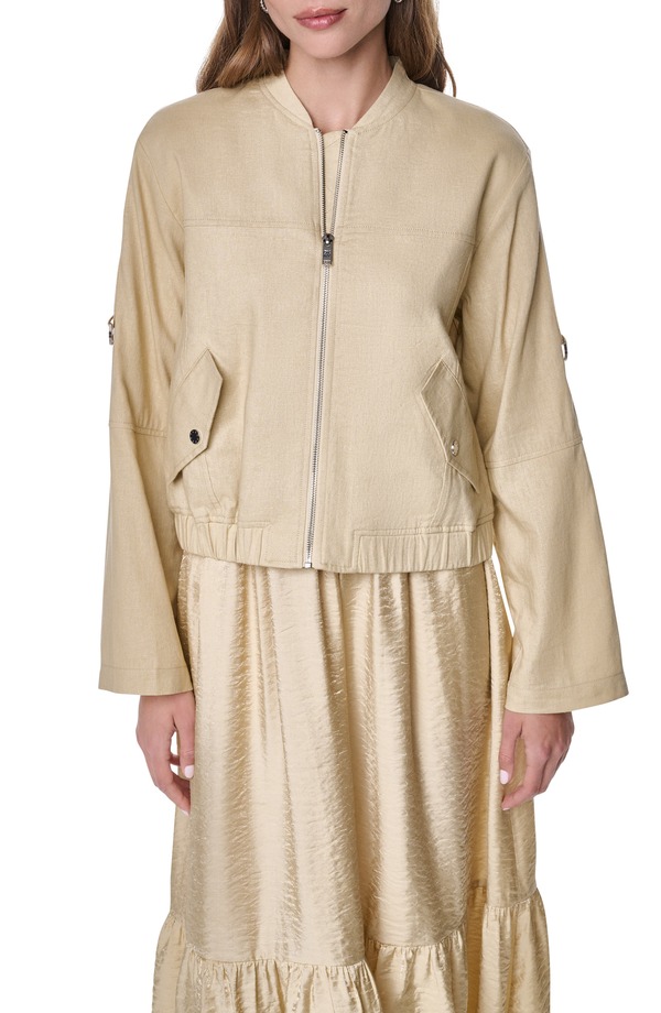ダナ キャラン ニューヨーク州 レディース アウター 上衣・上衣 リネン DKNY Linen Blend Bomber Jacket Mojave Desert