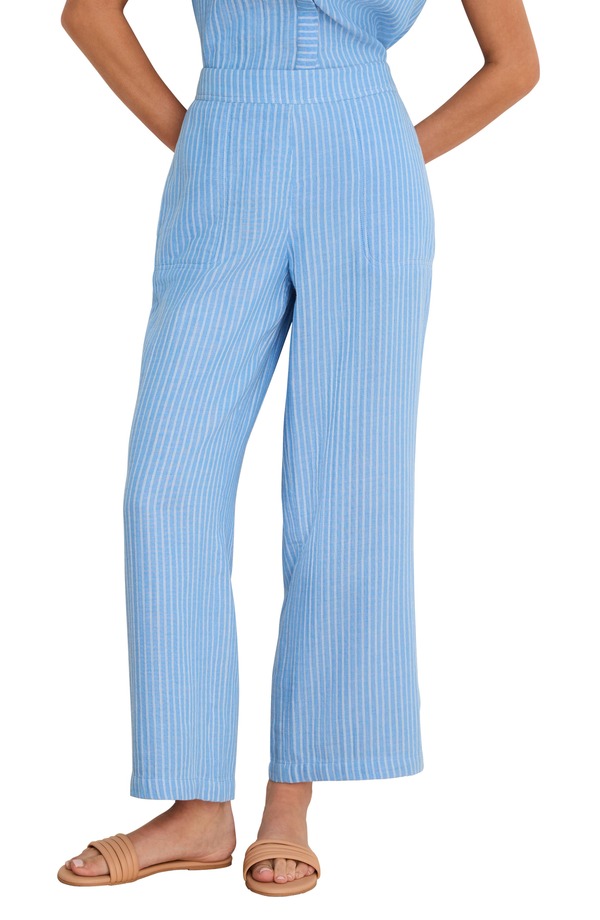 ニックプラスゾーイ レディース ボトムス レギンス ワイドレッグ ズボン下 アンクル NIC+ZOE Fairfield Gauze Ankle Wide Leg Pants Blue Multi 青碧