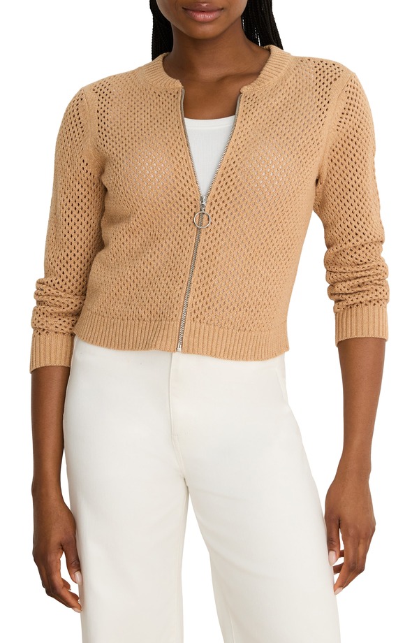 ニックプラスゾーイ レディース アウター パーカー・スウェット カーディガン ニット NIC+ZOE Zip Front Knit Cardigan Caramel｜ReVida 店 34,320円
