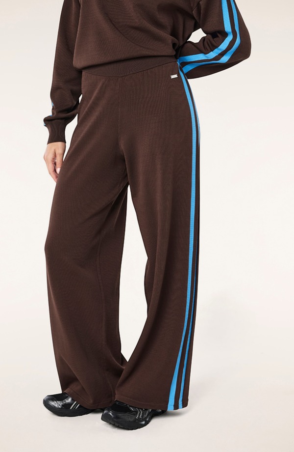 ピーイーネーション レディース ボトムス レギンス ワイドレッグ 貨物自動車ズボン下 P.E Nation Retreat Stripe Wide Leg Track Pants Coffee/ Marina 珈琲