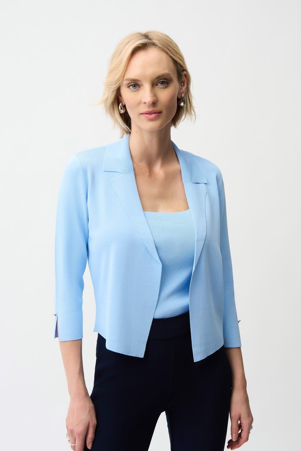 ジョセフリブコフ レディース アウター 上衣・上衣 ジレー Joseph Ribkoff Viscose Blend Open-Front Cardigan Sky Blue 青碧