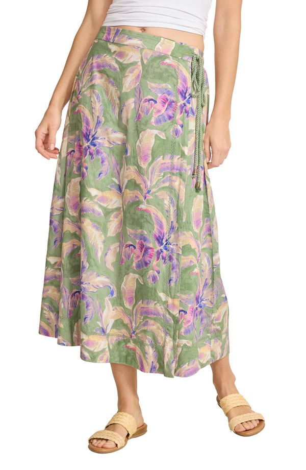 トッミーバハマ レディース ボトムスカート マキシ Tommy Bahama Norte Bloomaxi Wrap Skirt Natural Mint ミント｜ReVida 店