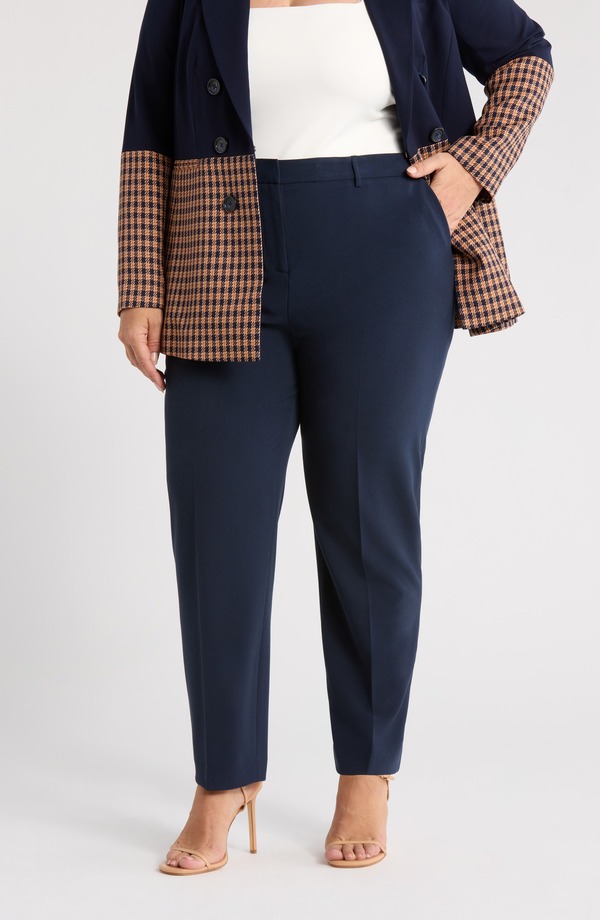 タハリエーエスエル レディース ボトムス レギンストレート ズボン下 Tahari ASL Shannon Straight Leg Pants New Navy 米国海軍