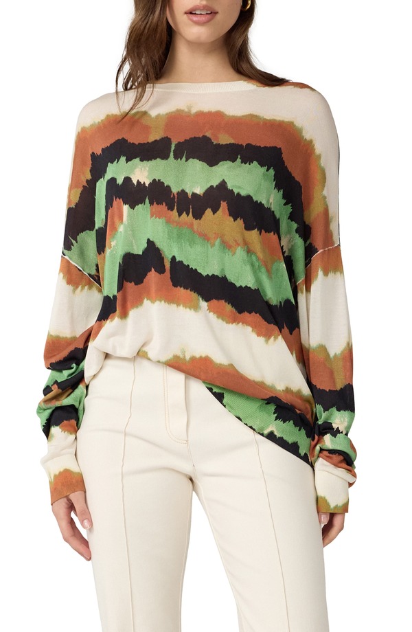ダイアン フォン ファステンバーグ レディース アウター パーカー・スウェット セーター Diane von Furstenberg Royce Abstract Oversize Sweater Caterpillar Ivory アイボリー|ReVida 店