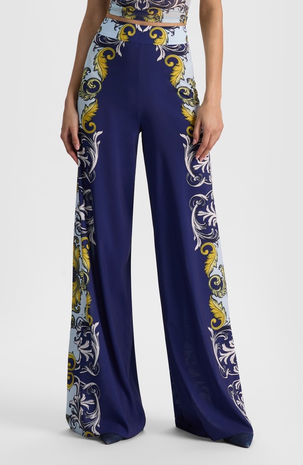 アリス アンド オリビア レディース ボトムス レギンス ワイドレッグ 刷り上げる ズボン下 Alice + Oliviathena Scarf Print Wide Leg Pants Antique Scroll