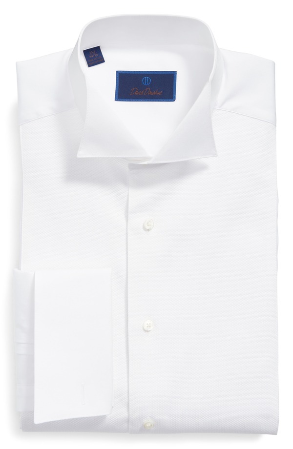 デイビッドドナヒュー メンズ トップス シャツ レギュラーフィット Davidonahue Regular Fit French Cuff Tuxedo Shirt White ホワイト