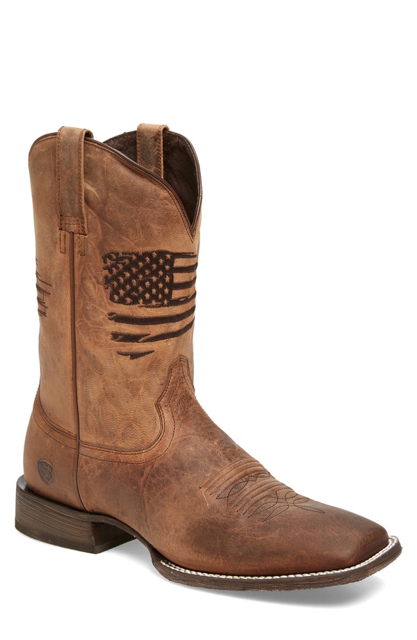 アリアト メンズ シューズ ブーツ・レインブーツ Ariat Circuit Patriot Cowboy Boot Brown 赤銅色